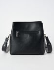 Pronta Moda Pebble Look Crossbody Bag, Black product photo View 02 S