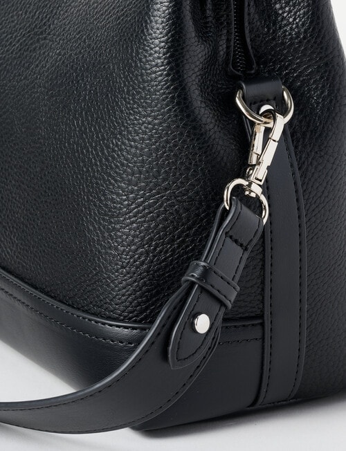 Pronta Moda Pebble Look Crossbody Bag, Black product photo View 05 L