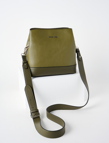 Pebble Look Crossbody Bag, Olive product photo