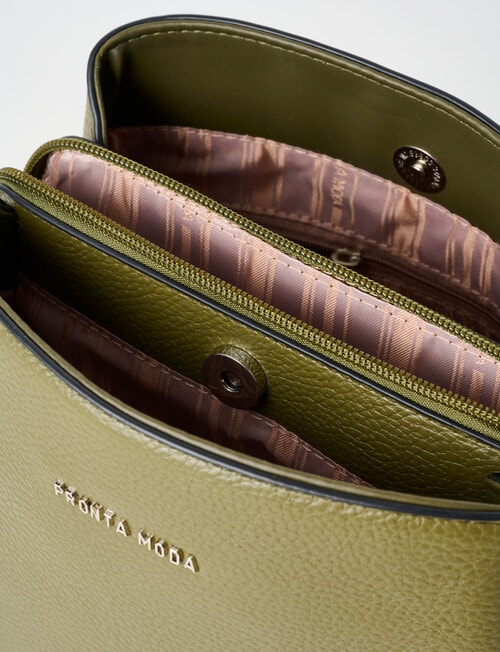 Pebble Look Crossbody Bag, Olive product photo View 06 L