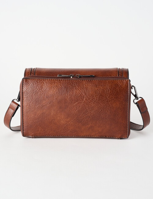 Pronta Moda Full Flap Crossbody Bag, Tan product photo View 02 L