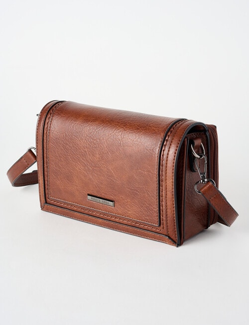 Pronta Moda Full Flap Crossbody Bag, Tan product photo View 03 L