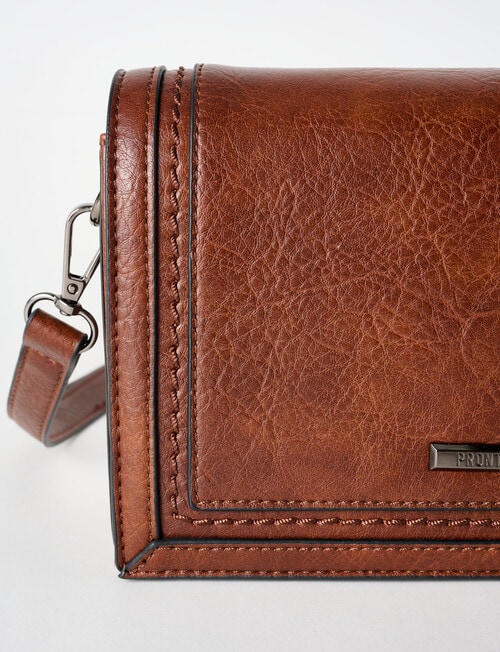 Pronta Moda Full Flap Crossbody Bag, Tan product photo View 05 L
