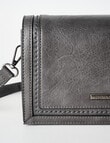 Pronta Moda Full Flap Crossbody Bag, Grey product photo View 05 S