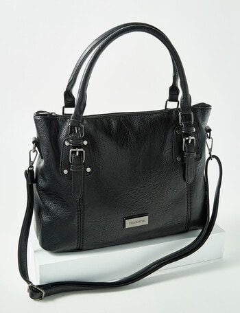 Pronta Moda Leatherlook Shopper Bag, Black product photo