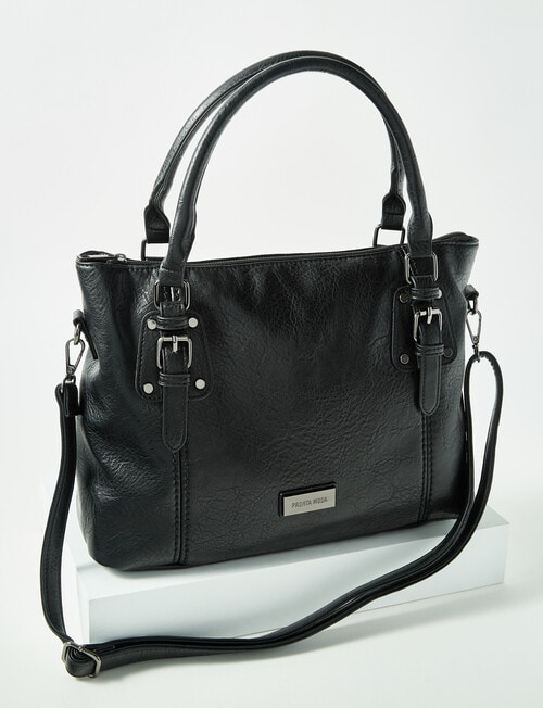 Pronta Moda Leatherlook Shopper Bag, Black product photo