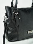 Pronta Moda Leatherlook Shopper Bag, Black product photo View 02 S