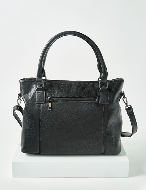 Pronta Moda Leatherlook Shopper Bag, Black product photo View 03 L