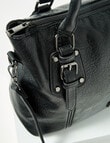 Pronta Moda Leatherlook Shopper Bag, Black product photo View 04 S