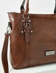 Pronta Moda Leatherlook Shopper Bag, Tan product photo View 02 S