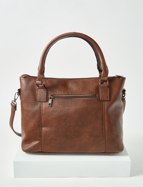 Pronta Moda Leatherlook Shopper Bag, Tan product photo View 03 L