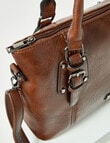 Pronta Moda Leatherlook Shopper Bag, Tan product photo View 04 S