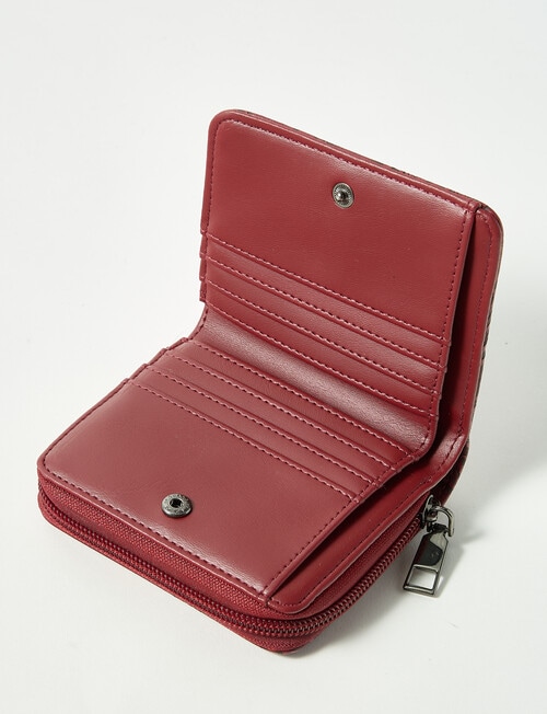 Pronta Moda Floral Emboss Wallet, Merlot product photo View 03 L