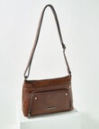 Pronta Moda Zip Pocket Crossbody Bag, Tan product photo