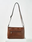 Pronta Moda Zip Pocket Crossbody Bag, Tan product photo View 03 S