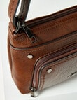 Pronta Moda Zip Pocket Crossbody Bag, Tan product photo View 04 S