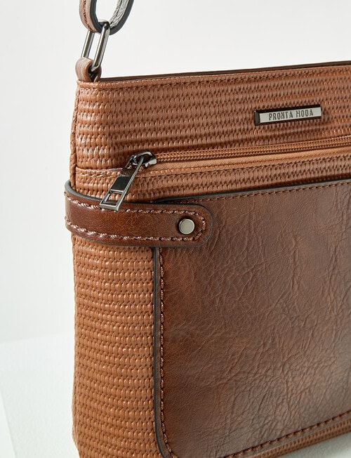 Pronta Moda Seagrass Crossbody Bag, Tan product photo View 02 L