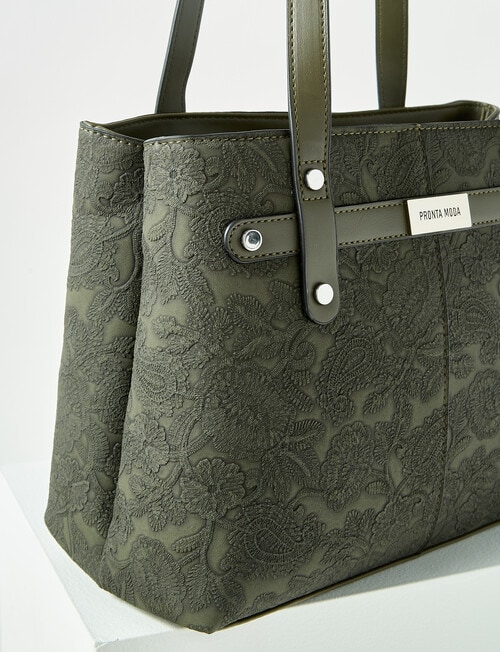 Pronta Moda Paisley Shopper Bag, Olive product photo View 02 L