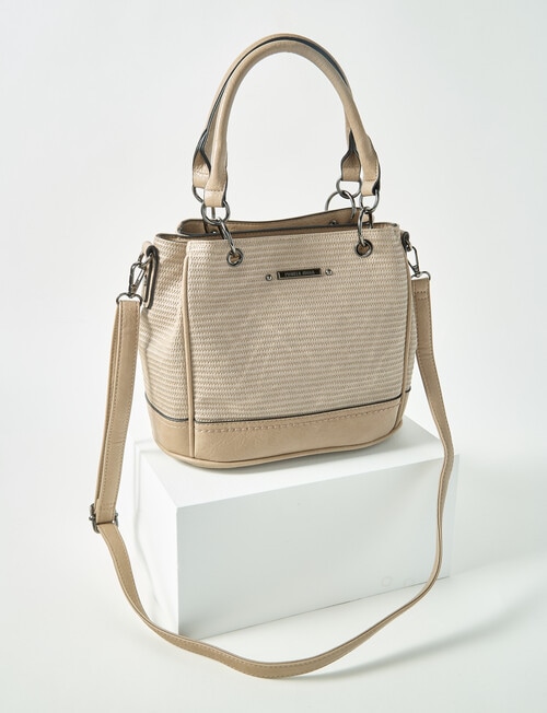 Pronta Moda Multi Compartment Shopper Bag, Bone product photo