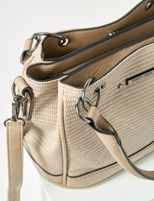 Pronta Moda Multi Compartment Shopper Bag, Bone product photo View 04 L
