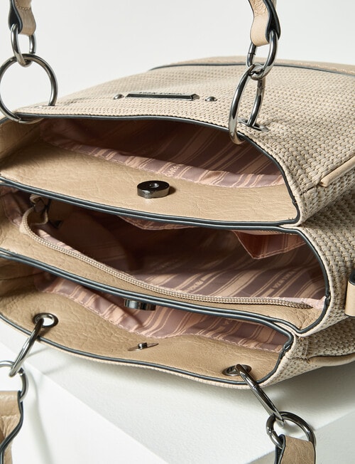 Pronta Moda Multi Compartment Shopper Bag, Bone product photo View 05 L