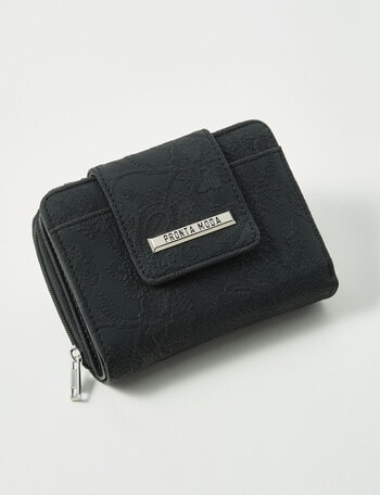 Pronta Moda Paisley Bifold Wallet, Black product photo