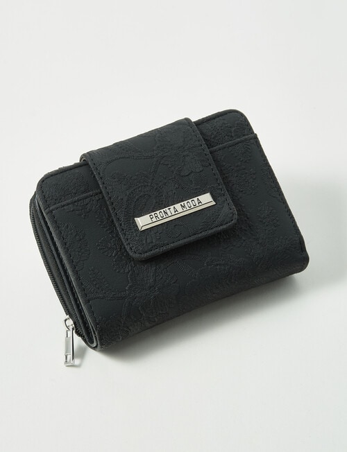 Pronta Moda Paisley Bifold Wallet, Black product photo