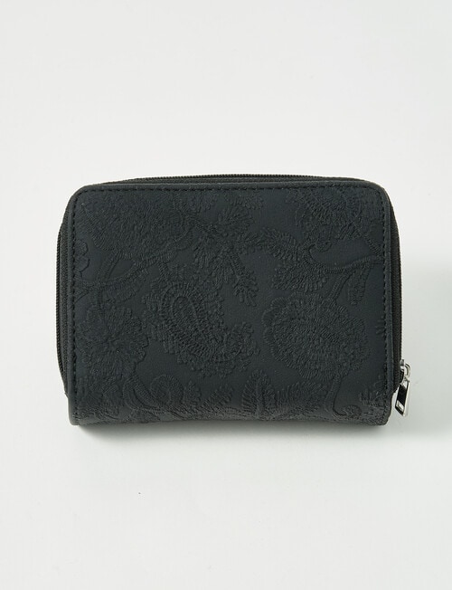 Pronta Moda Paisley Bifold Wallet, Black product photo View 02 L