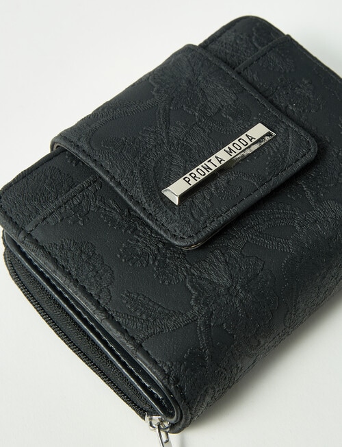 Pronta Moda Paisley Bifold Wallet, Black product photo View 05 L
