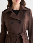 Oliver Black Trench Coat, Chocolate product photo View 04 S