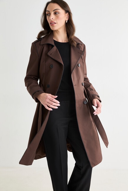 Oliver Black Trench Coat, Chocolate product photo View 09 L
