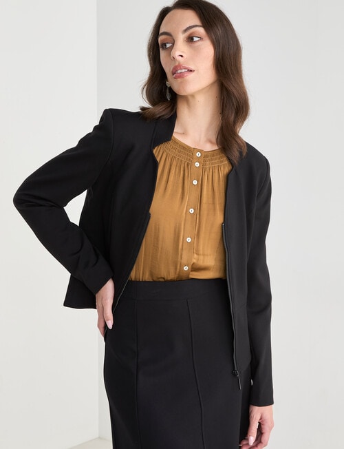 Oliver Black Ponte Notch Neck Jacket, Black product photo