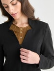 Oliver Black Ponte Notch Neck Jacket, Black product photo View 04 S