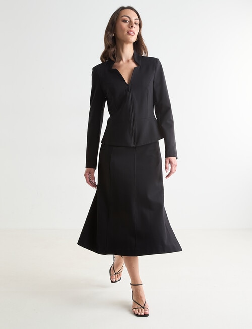 Oliver Black Ponte Notch Neck Jacket, Black product photo View 08 L