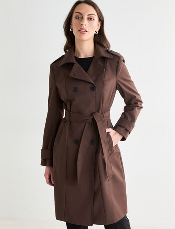 Oliver Black Trench Coat, Chocolate product photo