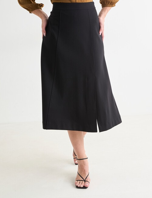 Oliver Black Ponte A-line Skirt, Black product photo View 05 L