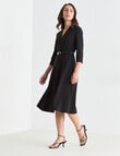 Oliver Black Three Quarter Sleeve Ponte Dress, Black product photo