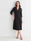 Oliver Black Three Quarter Sleeve Ponte Dress, Black product photo View 03 S