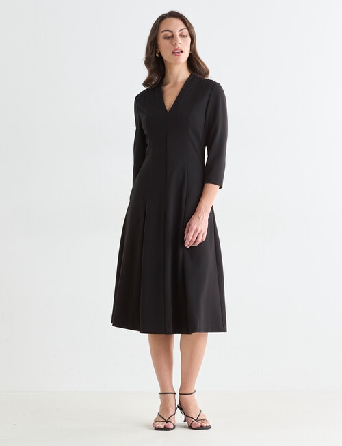 Oliver Black Three Quarter Sleeve Ponte Dress, Black product photo View 05 L