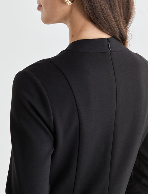 Oliver Black Three Quarter Sleeve Ponte Dress, Black product photo View 06 L