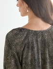 Oliver Black Speckle Three Quarter Sleeve Satin Blouse, Black product photo View 06 S