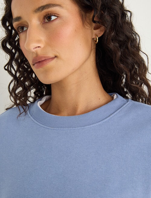 Zest Lounge Brushed Crew Neck Sweatshirt, Smokey Blue product photo View 04 L