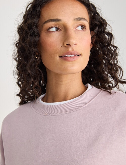 Zest Lounge Brushed Crew Neck Sweatshirt, Burnished Lilac product photo View 04 L