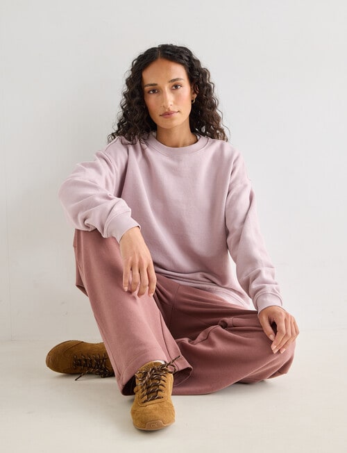 Zest Lounge Brushed Crew Neck Sweatshirt, Burnished Lilac product photo View 05 L