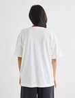 Denim Republic Embroidered Vintage Tee, Ivory product photo View 02 S