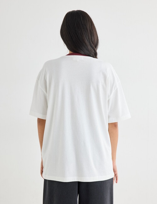 Denim Republic Embroidered Vintage Tee, Ivory product photo View 02 L