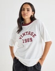 Denim Republic Embroidered Vintage Tee, Ivory product photo View 04 S