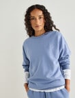 Zest Lounge Brushed Crew Neck Sweatshirt, Smokey Blue product photo
