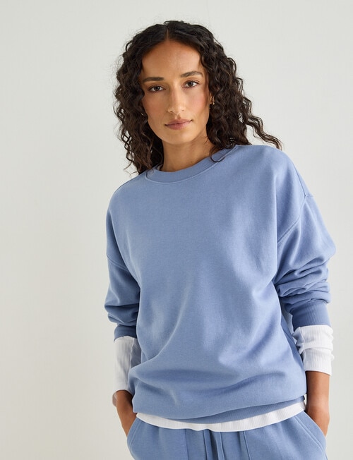 Zest Lounge Brushed Crew Neck Sweatshirt, Smokey Blue product photo