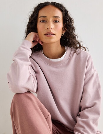 Zest Lounge Brushed Crew Neck Sweatshirt, Burnished Lilac product photo